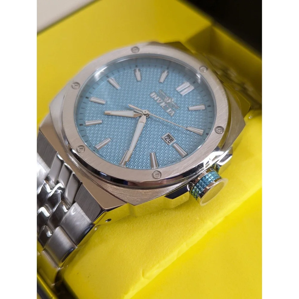 Invicta Sea Vulture 50147 Mens Watch 44mm Steel Light Blue Dial Quartz New